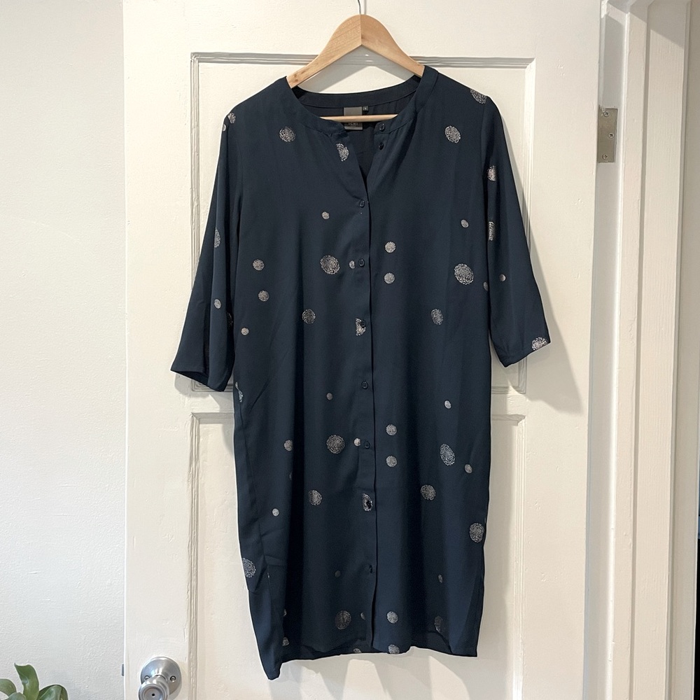 ICHI - Navy/Silver mini dress - Size S